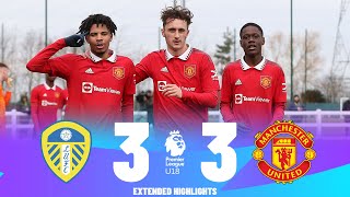 Man United vs Leeds United  What a Comeback From Leeds  Highlights  U18 Premier League 04032023 [upl. by Katzman]