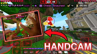 MCPE HANDCAM  Mobile Skywars Raw Gameplay Hive Skywars Minecraft Bedrock [upl. by Beacham967]