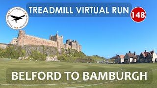 Treadmill Virtual Run 148 Belford to Bamburgh  St Oswalds Way 316 [upl. by Downey]