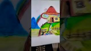 drawing with oil pastels colour plz subscribe 😭😭😭👌😭🥺😭😭😭👌 [upl. by Anehc]