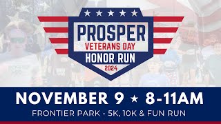 Participate in the Prosper Veterans Day Honor Run [upl. by Ahseetal196]