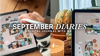 iPad Journal with me September Diaries Digital Journal on Goodnotes 6 Life lately Monthly recap [upl. by Yarahs531]