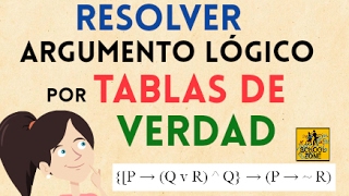 Cómo resolver un argumento lógico con tablas de verdad 3 proposiciones [upl. by Rodney]