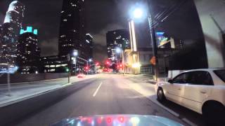 Driving around Los Angeles Downtown At Night [upl. by Oinotnaesoj]