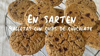 Galletas con chips de chocolate SIN HORNO en sólo 15 MINUTOS con harina de avena [upl. by Mit]