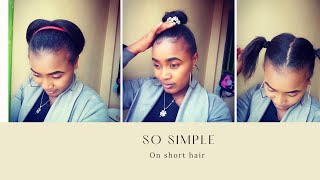 How to style short straightened 4c hair i straightened my hair after a long time with Maureen [upl. by Otreblide]