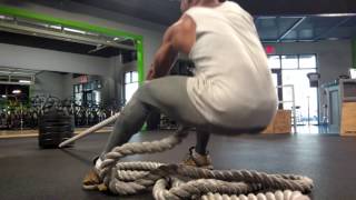 Standing Rope Plate Dragging 300lbs [upl. by Etteve951]