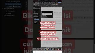 Trik Rahasia Membuat Daftar Isi Otomatis Word dalam 1 Menit daftarisi word skripsi tugasakhir [upl. by Arabrab]