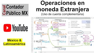 Práctica contable de moneda extranjera  Uso de cuentas complementarias  Contador Público MX [upl. by Hsak183]