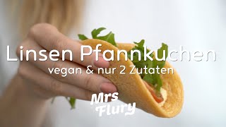 2 Zutaten Linsen Pfannkuchen  gesund vegan und proteinreich Linsen Wraps [upl. by Baudoin]