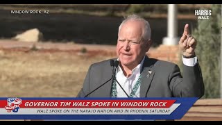 Tim Walz Addresses Missing And Endangered Women On Reservations During Window Rock Visit  KAFF News [upl. by Enram]