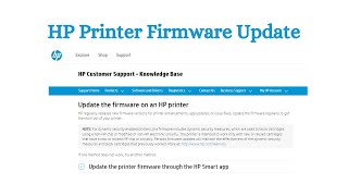 Firmware Update in HP Printer [upl. by Ayat261]