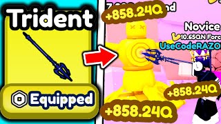 I Bought STRONGEST TRIDENT and BEAT Roblox Spear Throwing Simulator [upl. by Adabel]