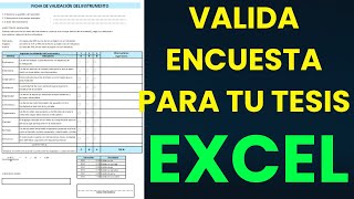 Crea una Ficha de Validación de Instrumentos con Excel  TESIS [upl. by Reyna165]