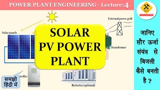 How Solar PV Power Plant works amp what is solar cell in hindi [upl. by Puto]