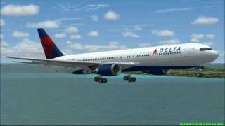 Delta Air Lines 767 landing in Hawaii HNL [upl. by Ellerehc]