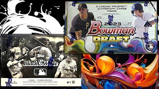 Opening 2023 Bowman Draft AND NEW Topps BLACK amp WHITE Baseball Cards [upl. by Ferretti]