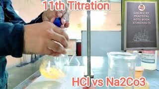 Titration  Determine the molarity of HCL by using standard slon of sodium carbonate 11thchemistry [upl. by Azrim]