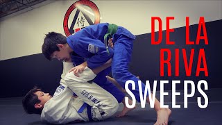 BJJ Techniques  De La Riva Sweeps  CVBJJ Online [upl. by Lirrehs]