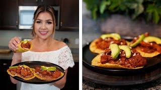 THE BEST TACOS DE CHICHARRÓN EN SALSA ROJA RECIPE [upl. by Pillsbury]