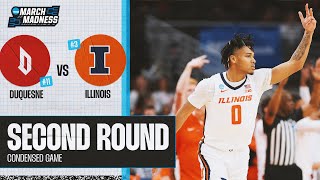 Illinois vs Duquesne  Second Round NCAA Tournament extended Highlights [upl. by Arutnev]