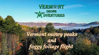 Vermont snowy peaks and foggy foliage flight 4K [upl. by Enovaj]