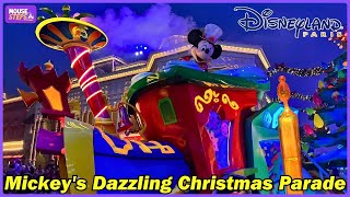 Mickey’s Dazzling Christmas Parade 2024 at Disneyland Paris  Main Street View [upl. by Rodnas]