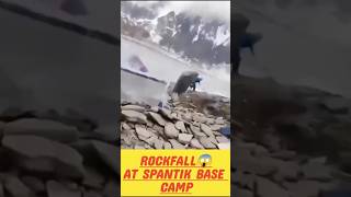 OMG😱Rockfall Spantik Base Campytshorts youtubeshorts [upl. by Aieka]