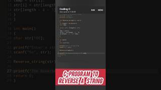 Reverse a String in CProgramming reversestring cprogram beginners [upl. by Kleon159]