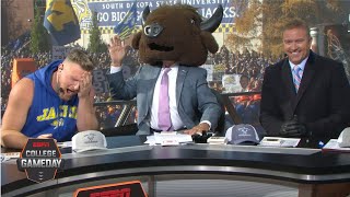 Pat McAfee joins Lee Corso for headgear pick of North Dakota State vs SD State  College GameDay [upl. by Llenad]