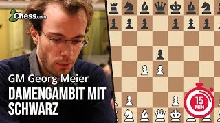 Georg Meier erklärt das Damengambit für Schwarz in 15 Minuten [upl. by Halyak]