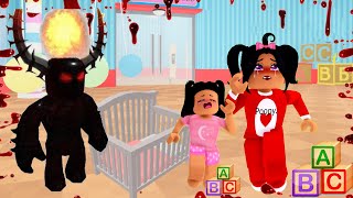 WE GOT ADOPTED BY THE CREEPIEST FAMILY IN ROBLOX 🍼👿SCARY [upl. by Burr]