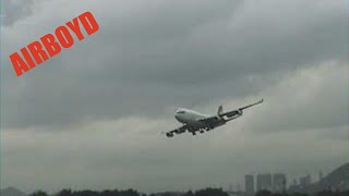 Cathay Pacific Boeing 747 landing Hong Kong Kai Tak Airport 香港 啟德機場 [upl. by Aztilay]