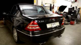 W203 C55 AMG CKS Sport Exhaust modification CKS ECU Remap  Vmaxx and Sport air filters [upl. by Bozuwa]