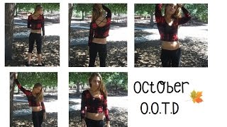 October OOTD  Black Leggings amp Flannel Crop Top [upl. by Yardna]