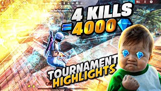 4 kill 4000💎 challenge  Funny Tournament Highlights 🤣 [upl. by Kir]