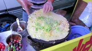 Jiang Bing Chinese breakfast crepe [upl. by Yeldud]