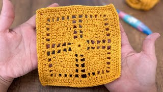 👌El mejor 😍 CUADRADO a Crochet para tus ColchasCojines Precioso GRANNY para tendidos de Cama ✨ [upl. by Reedy]