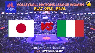 JAPAN VS ITALY  VNL NATIONS LEAGUE VOLLEYBALL WOMEN  FINAL  LIVE SCOREBOARD [upl. by Sivlek]