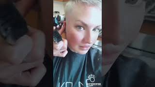 Beautiful ASMR buzzcut girl blonde pixiecut headshave [upl. by Ahiel]