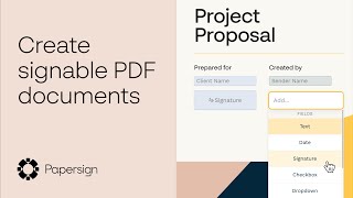 Create a signable document from a PDF  Papersign [upl. by Chaffinch]