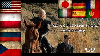 Toss a coin to your Witcher in 10 languages Multilanguage Jaskier Song [upl. by Dnomzed356]