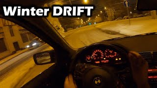 Street and Spot WINTER DRIFT  BMW E46 POV [upl. by Ateekahs]