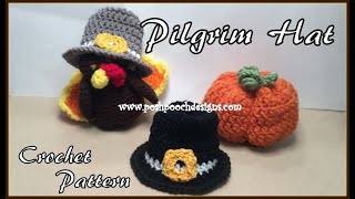 Little Pilgrim Hat Crochet Pattern [upl. by Ydaj]