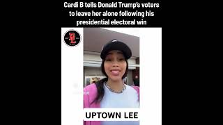 UPTOWN LEE CARDI B SPEAK ON DONALD TRUMP shorts [upl. by Albertina]