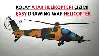 ATAK HELİKOPTERİ ÇİZİMİ  KOLAY SAVAŞ HELİKOPTERİ ÇİZİMİ  HELİKOPTER NASIL ÇİZİLİR [upl. by Ebeneser]