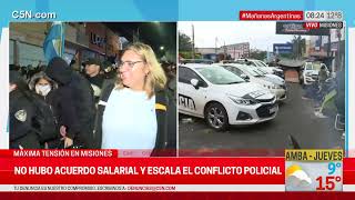 MÁXIMA TENSIÓN en MISIONES POLICIAS MÉDICOS y DOCENTES CONTINÚAN en CONFLICTO GREMIAL [upl. by Vikki]