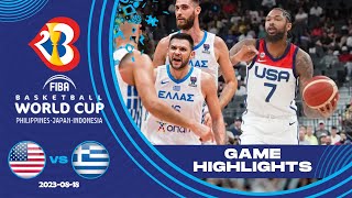 USA vs Greece Basketball Highlights  FIBA World Cup 2023  1st Half [upl. by Yelnoc]