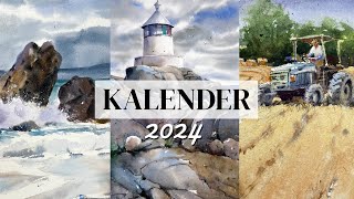 Aquarellkalender 2024 [upl. by Iatnwahs]