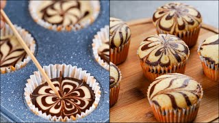 MARBLE CUPCAKES RECIPE  SUPER SOFT amp FLUFFY MARBLE CUPCAKE RECIPE  CHOCOLATE SWIRL CUP CAKE RECIPE [upl. by Ahsieyt]